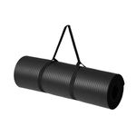 Amazon Basics Extra Thick Exercise Yoga Gym Floor Mat with Carrying Strap - 74 x 24 x .5 Inches, Black