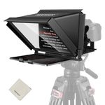 NEEWER X12 14" Aluminum Alloy Teleprompter Compatible with iPhone iPad DSLR Cameras Phone Tablet with Remote Control Carry Case Cleaning Cloth, APP Control for iOS/Android Online Teaching/Streaming