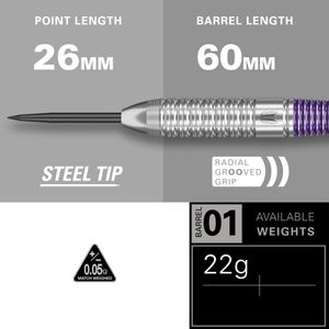 Target Luke Littler 22g Steel Tip Darts – Professional Set