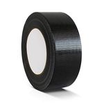 Black Duct Tape Waterproof 48mm x 45m Gaffer Tape Heavy Duty Extra Strong Adhesive Tape for Sealing, Leak Repair, Packing, Book Binding, Indoor/Outdoor