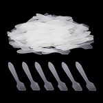 G2PLUS 100 PCS Disposable Facial Cream Spatulas, 8CM Makeup Mask Tip Scoops, Frosted Cosmetic Mask Spatulas