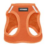 Voyager Step-in Air Dog Harness - All Weather Mesh, Reflective, No Pull Harness for Small, Medium Dogs, Cats - Secure with Hook & Loop Fastener, Buckle, Double D-Rings - Orange, M