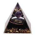 Crystal Pyramid, 2in Orgone Pyramid for Positive Energy, Small Healing Crystal Pyramid Porstive Energy Generator, Orgonite Pyramid for Resist Stress, Gift for Men Women (Cancer)