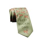 Best Buckin Dad Necktie Funny Neckties for Men Hunting Tie Cool Novelty Ties for Men