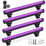 Barrina Black Light Bar, 10W 1ft USB Blacklight Strip Lights, Adjustable LED Blacklight for Fluorescent Poster Glow Party Body Paint Halloween Decorations, Portable UV Light Strip for Bedroom (4-Pack)