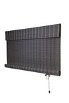 Mr.ChickWala Light Filtering & Cooling PVC Exterior & Interior Window Blind for Balcony and Outdoor Area - Sun Shade, Heat Reducing, Rain Resistant Dark Brown 4 (4Feet X 7Feet)