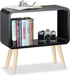 Device Bas with BROWN ART SHOPPEE Bookcase Nightstand Side End Table Bedroom: Bed Side Coffee Table Living Room Bedside Small Spaces Magazine Stand With Storage Engineered Wood Modern Furniture(Black)