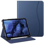 Fintie Case for iPad 10th Generation 10.9 Inch (2022 Model), Multi-Angle Viewing Protective Stand Cover with Pencil Holder & Pocket, Auto Sleep/Wake, Navy