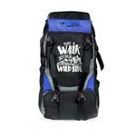Trunkit Adventure Series Water Resistance Trekking Hiking Travel Bag With Shoe Compartment Rucksack - 55 L (Black/Blue)