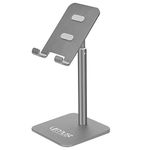 Cell Phone Stand Height Angle Adjustable Urmust Phone Stand for Desk Phone Holder for Office Compatible for iPhone 12, 12 Pro, 12 Pro Max, iPhone 11 Pro Xs Max Xr X 8 7 6 6s Plus (Gray)