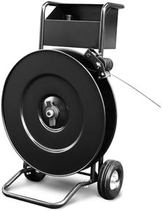 NVOYAJUAN Heavy Duty Strapping Cart & Dispenser for Ribbon-Wound Steel Strapping Coils with 16"x3" or 16"x6" Core Size Integrated Tool & Seal Tray