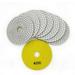 SHDIATOOL Diamond Wet Polishing Pads, 4-Inch Sanding Disc with White Bond Grit 200 for Marble Granite Stone 8Pcs/1set