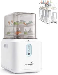 Grownsy 3 Layers Large Capacity Bottle Sterilizer and Dryer, 45% Faster Electric Steam Sterilization, Universal Bottle Sterilizer for Baby Bottles, Breast Pump Parts, Glass & Plastic, Compact Design