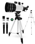 Telescopes for Adults Astronomy & Kids & Beginners,UYOTBKEUB 70mm Astronomical Refractor Telescope with Adjustable Tripod & & Finder Scope for Sky Star Gazing