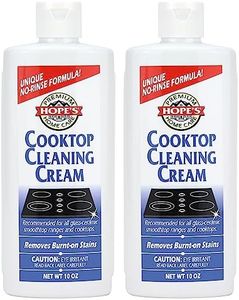 HOPE'S Cooktop Cleaning Cream, Fast Acting, No-Rinse Cooktop Cleaner for Glass Top Stoves, Polishes and Removes Burnt-on Stains Easily on Glass Ceramic Cooktops, 8 Fl Oz, Pack of 2