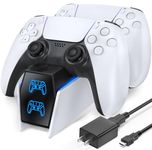 PS5 Controller Charger, OIVO PS5 Charging Station for Dualsense Controller, PS5 Controller Charger Station with Fast Charging AC Adapter, PS5 Charger for PlayStation 5 Dual Controller