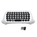 2.4G Mini Wireless Chatpad Message Game Keyboard Keypad with 3.5mm Audio Jack Port for Xbox One/Xbox One Slim Controller, White