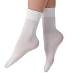 Silky 2 Pairs Adult and Children's Essentials Ballet Dance Socks (9-12 Shoe Size, White)