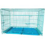 Smart Pups Double Door with Removable Tray 36 inch Blue cage for Dog House(Pack of 1 Pcs)