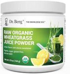 Dr. Berg USDA Certified Organic Green Powder Superfood (60 Servings) - Made with Raw Wheatgrass Powder, Chlorophyll, Trace Minerals & Natural Enzymes - Non-GMO Green Superfood Powder - Lemon Flavor