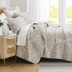 Southshore Fine Living, Inc. Ashanti Collection Oversized King Quilt Bedding Set Lightweight, Soft Bedspread 3-Piece, Two Matching Shams (108 in Wide x 98 in Long), Bone, King/California King