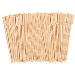 200 PCS Wooden Skewers Sticks, Bamboo Paddle Skewers Wood Kebab Skewers Small Yakitori Cocktail Burger Buffet Fruit Skewers for BBQ Chicken Meat Vegetable Sandwich Marshmallow Grill Party Picnics