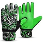 Trepace SPORTS Football Goalkeeper Gloves For Boys Kids Youth Children Soccer Goalie Goalkeeping Glove with Grip Palms (Green, 8)