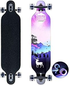 Longboard édition spéciale Board Complet y Inclus Outil en Forme de T,Érable Canadien 8 Plis, Roulements à Billes ABEC-11 High Speed, Drop-Through Freeride Skaten Cruiser Boards