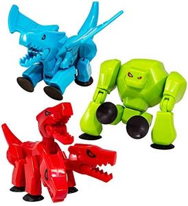 Zing Stikbot Mega Monsters 3 Pack, Complete Set of 3 Stikbot Poseable Monster Action Figures, Cerberus, Gigantus and Scorch