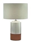 Village At Home William Glazed Terracotta Table Lamp, Natural Terracotts/White