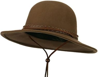 Jeanne Simmons Men's Wool Felt Large Brim Fedora - Camel M