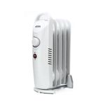 STATUS 5 Fin Oil Filled Radiator, 500W, White | Portable Electric Heater, Adjustable Thermostat, Overheat & Tip-Over Safety, Carry Handle for Home, Bedroom, Office, Caravan
