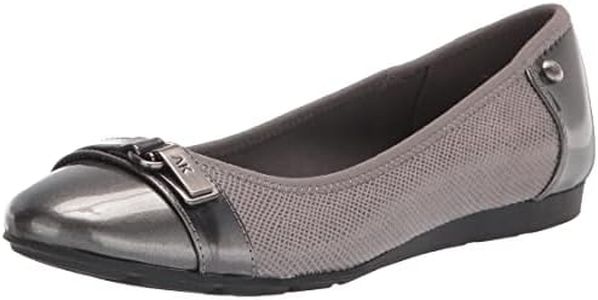 Anne Klein Sport Women's Able Fabric Ballet Flat, Grey, 7.5 M US