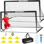 Kids Soccer Goal for Backyard Set - 2 Set of 6X4 / 4X3 ft Toddler Soccer Nets Training Equipment, Soccer Ball, Pop Up Portable Soccer Set for Kids and Youth Games and Training Goals Ages 3-16 Gift