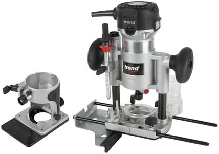 Trend T1 Dual-Base Trim & Plunge Router, 1/4 Inch Collet, 710W, 240V, Compact Precision Cutting Woodworking Power Tool, T1EPS
