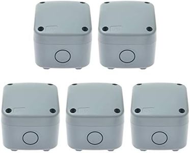 SuperInk 5 Pack Dustproof Electrical Junction Box Connector 5 Pole Waterproof Enclosure Case fit 20mm Cable Gland for Outdoor Use (86x74x62mm) IP66 Rated