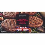 Iceland 4 Ultimate 100% British Beef Luxury Aberdeen Angus Quarter Pounders, 454g (Frozen)