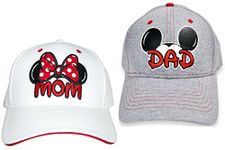 Set Disney Dad Mickey & Mom Minnie Hats Baseball Caps Men's Women's Adult 2 Pack