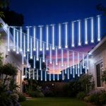 Aartner Outdoor Christmas Lights, Meteor Shower Lights Snow Falling Lights 12 inch 8 Tube Outside Christmas Lights for Xmas Tree Halloween Decorations Window Wedding Party