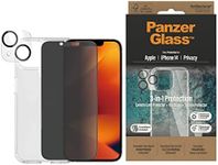 PanzerGlass iPhone 14 6,1", Bundle Privacy Glass+Case transparent, Antibakteriell, Anti-Fingerprint