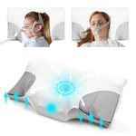 Cushore CPAP Pillow, Memory Foam Sleep Apnea Pillow for Side Sleepers, for All CPAP Masks Users to Reduce Air Leaks & Masks Pressure, White