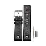 Finjin R Calfskin Leather Watch Band Suitable for Men's Diesel Watches, black, 28 mm, Premium