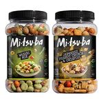 Mitsuba Rice Crackers Snacks Bulk - 800g Wasabi Mix & 650G Japanese Rice Snacks and Coated Peanuts Bulk Buy with Topline Card. Pub Snacks for Party Food, Movie Nights or Birthday Parties.