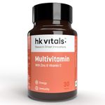 HealthKart hk vitals Multivitamin For Men and Women (30 Tablets) | With Zinc, Vitamin C, Vitamin D3, Multiminerals & Ginseng Extract