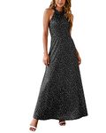 STYLEWORD Womens Summer Dress Sleeveless Black Polka Dot Casual Flowy Garden Party Maxi Long Formal Dresses(Floral37,S)