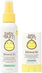 Sun Bum Baby Bum SPF 50 Sunscreen Spray & Face Stick | Mineral Uva/Uvb Face & Body Protection for Sensitive Skin | Fragrance Free | Travel Size