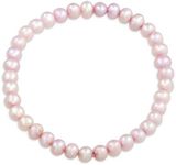 Bridal Simple Pink Freshwater Cultured Pearl Stackable Single Strand Stretch Bracelet For Women For Teen Flower Girl Wedding