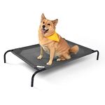 Coolaroo The Original Cooling Elevated Pet Bed, Raised Breathable Washable Indoor and Outdoor Pet Cot, Large, Gunmetal