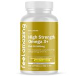 High Strength Omega 3 Fish Oil 2000mg – 240 High Strength Capsules (4 Month Supply) – 660mg EPA & 440mg DHA per Daily Serving (2 Softgels) – Supports Normal Heart Function – 2000mg Fish Oil