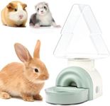 mini&moe Rabbit Water Bottle - 17.6oz Guinea Pig Water Bottle No Drip for Cage Automatic Gravity Silent Hanging Bunny Water Dispenser with Floating Bowl for Hamster, Gerbils, Ferret, Chinchilla